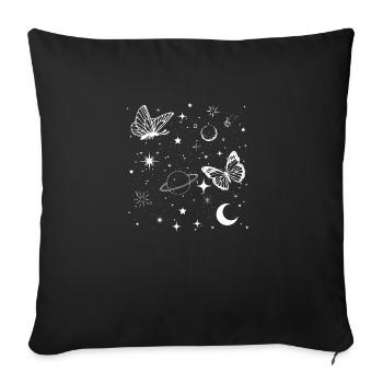Space Butterfly - Sofa pillowcase 17,3'' x 17,3'' (45 x 45 cm) - black - Front