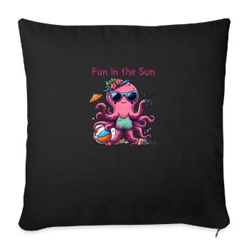 S’amuser au soleil - Housse de coussin décorative 45 x 45 cm - noir - Devant