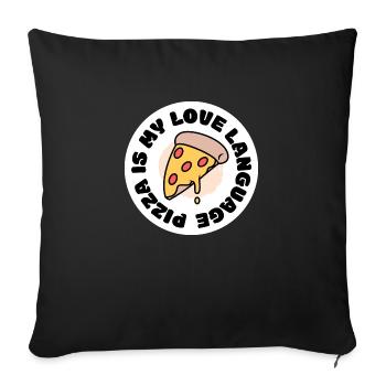 La pizza est mon langage d’amour - Housse de coussin décorative 45 x 45 cm - noir - Devant