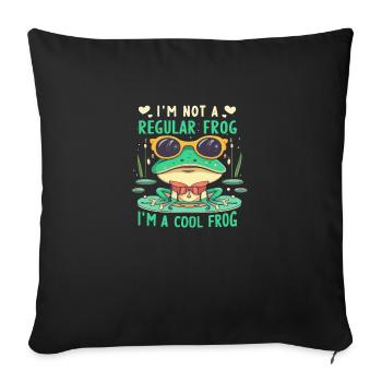 I ́m not a regular Frog i ́m a cool Frog - Sofa pillowcase 17,3'' x 17,3'' (45 x 45 cm) - black - Front