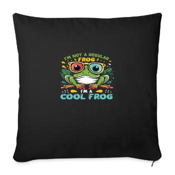 I ́m not a regular Frog im a cool Frog - Sofa pillowcase 17,3'' x 17,3'' (45 x 45 cm) - black - Front