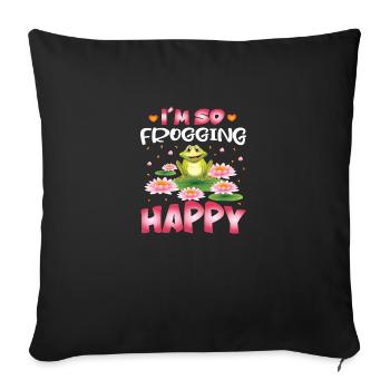 Je suis tellement heureux - Housse de coussin décorative 45 x 45 cm - noir - Devant