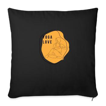 Yoga Love - Sofa pillowcase 17,3'' x 17,3'' (45 x 45 cm) - black - Front