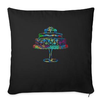 Cake - Sofa pillowcase 17,3'' x 17,3'' (45 x 45 cm) - black - Front
