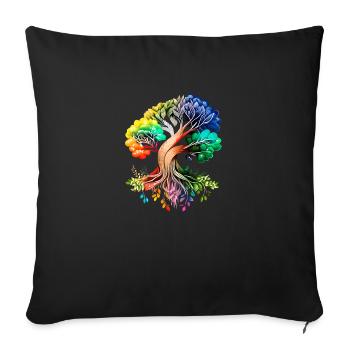 Tree of Life Yoga Tree of Life Meditation - Sofa pillowcase 17,3'' x 17,3'' (45 x 45 cm) - black - Front