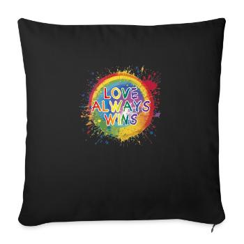Love Wins - Sofa pillowcase 17,3'' x 17,3'' (45 x 45 cm) - black - Front