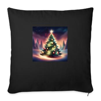 Merry Christmas Tree - Sofa pillowcase 17,3'' x 17,3'' (45 x 45 cm) - black - Front