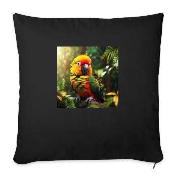 Parrot - Sofa pillowcase 17,3'' x 17,3'' (45 x 45 cm) - black - Front
