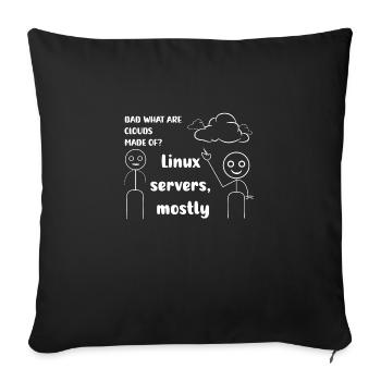 Dad what are cloud mad of ? Linux servers mostly - Sofa pillowcase 17,3'' x 17,3'' (45 x 45 cm) - black - Front