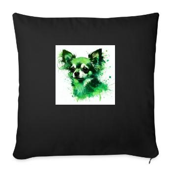 Chihuahua Amour - Housse de coussin décorative 45 x 45 cm - noir - Devant
