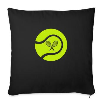 Tennis racket - Sofa pillowcase 17,3'' x 17,3'' (45 x 45 cm) - black - Front