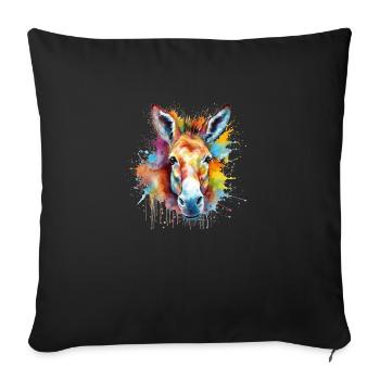 donkey - Sofa pillowcase 17,3'' x 17,3'' (45 x 45 cm) - black - Front