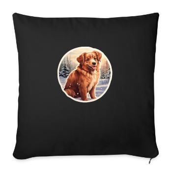 Wuffy winter magic - Sofa pillowcase 17,3'' x 17,3'' (45 x 45 cm) - black - Front