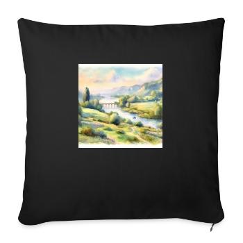 Watercolor Painting - Sofa pillowcase 17,3'' x 17,3'' (45 x 45 cm) - black - Front