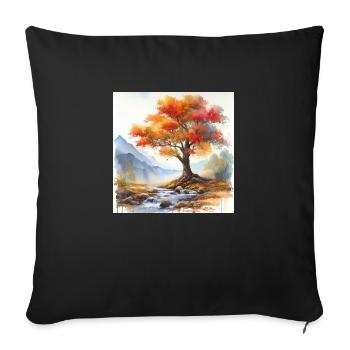 Watercolor Painting - Sofa pillowcase 17,3'' x 17,3'' (45 x 45 cm) - black - Front
