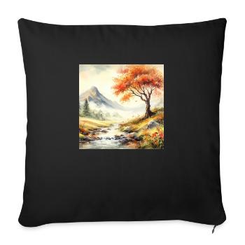 Watercolor Painting - Sofa pillowcase 17,3'' x 17,3'' (45 x 45 cm) - black - Front