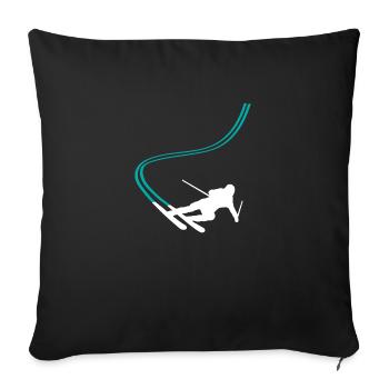 Skier Ski Energy Winter Sport - Sofa pillowcase 17,3'' x 17,3'' (45 x 45 cm) - black - Front