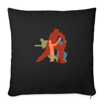 Vintage Retro Cricketers - Sofa pillowcase 17,3'' x 17,3'' (45 x 45 cm) - black - Front