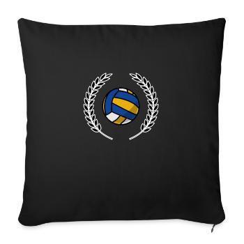 Volleyball crown - Sofa pillowcase 17,3'' x 17,3'' (45 x 45 cm) - black - Front