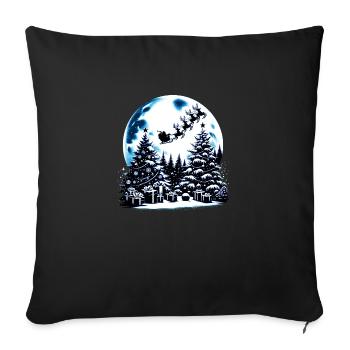 Boule à neige boule de Noël pour Noël - Housse de coussin décorative 45 x 45 cm - noir - Devant