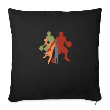 Vintage Retro Basketball Players - Sofa pillowcase 17,3'' x 17,3'' (45 x 45 cm) - black - Front