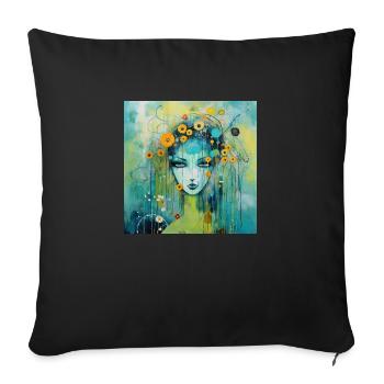 Flower Girl - Sofa pillowcase 17,3'' x 17,3'' (45 x 45 cm) - black - Front