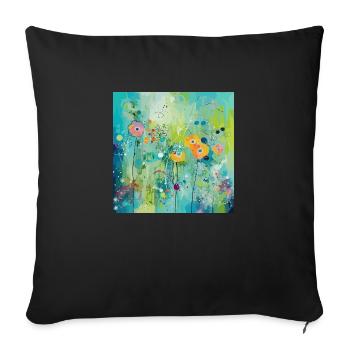 Blossom Bliss - Sofa pillowcase 17,3'' x 17,3'' (45 x 45 cm) - black - Front
