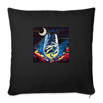 A Sip of the Night (Artwork Collection) - Sofa pillowcase 17,3'' x 17,3'' (45 x 45 cm) - black - Front