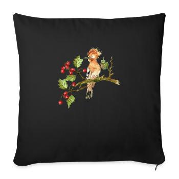 Oiseau coloré - Housse de coussin décorative 45 x 45 cm - noir - Devant