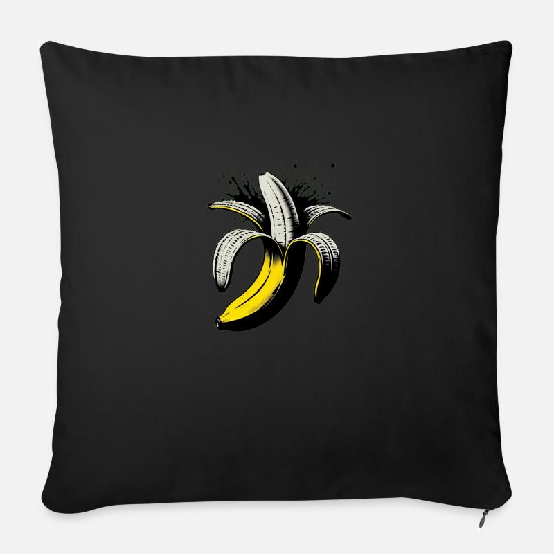 Banane essen ist gesund - Sofakissenbezug 45 x 45 cm - Schwarz