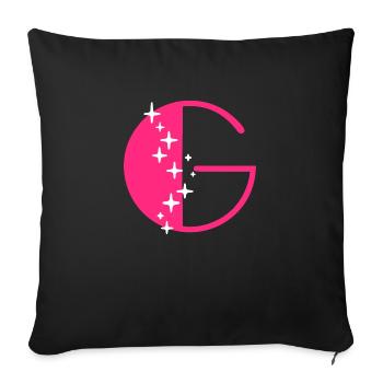 Lettre G Paillettes - Housse de coussin décorative 45 x 45 cm - noir - Devant