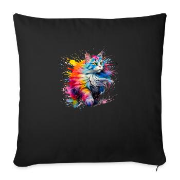 Cat, Maine Coon - Sofa pillowcase 17,3'' x 17,3'' (45 x 45 cm) - black - Front