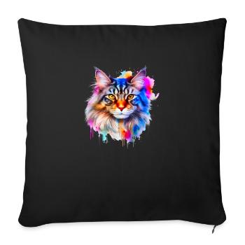 Maine Coon Cat - Sofa pillowcase 17,3'' x 17,3'' (45 x 45 cm) - black - Front