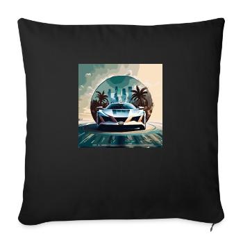 Miami Portal Escape (Miami Collection) - Sofa pillowcase 17,3'' x 17,3'' (45 x 45 cm) - black - Front
