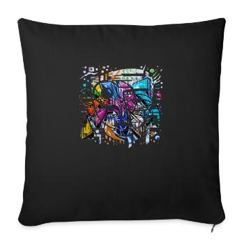 Graffiti Street Art Spray Vintage Stencil Retro - Sofa pillowcase 17,3'' x 17,3'' (45 x 45 cm) - black - Front