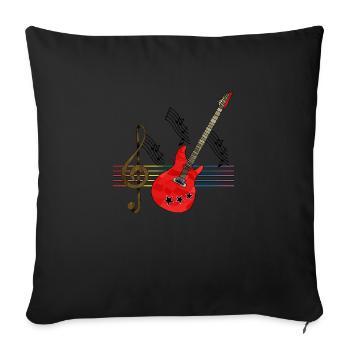 Guitar - Sofa pillowcase 17,3'' x 17,3'' (45 x 45 cm) - black - Front