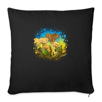 Pilze - Sofakissenbezug 45 x 45 cm - Schwarz - Vorne