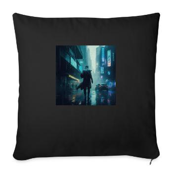 Pluie cyberpunk - Housse de coussin décorative 45 x 45 cm - noir - Devant