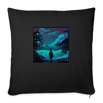 Cyberpunk - Sofa pillowcase 17,3'' x 17,3'' (45 x 45 cm) - black - Front