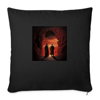 Dante et Virgile - Housse de coussin décorative 45 x 45 cm - noir - Devant
