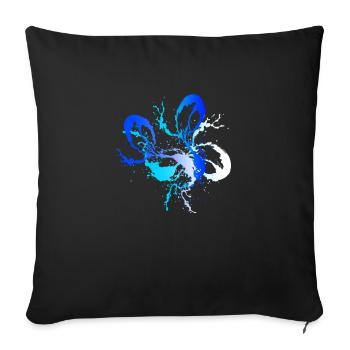 Wasser - Sofakissenbezug 45 x 45 cm - Schwarz - Vorne