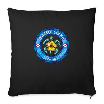 Marco Island Florida sea turtle hibiscus - Sofa pillowcase 17,3'' x 17,3'' (45 x 45 cm) - black - Front