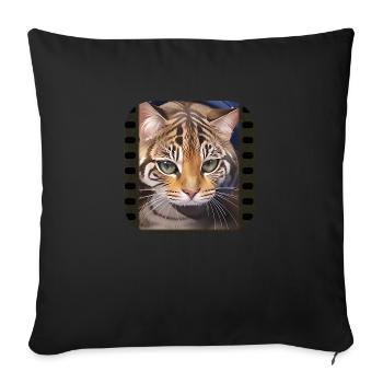 Chat tigre - Housse de coussin décorative 45 x 45 cm - noir - Devant