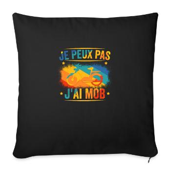 Je Peux Pas J'ai Mob - Mobylette - Housse de coussin décorative 45 x 45 cm - noir - Devant
