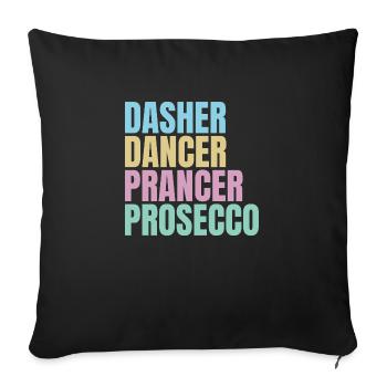 Funny Christmas Prosecco - Sofa pillowcase 17,3'' x 17,3'' (45 x 45 cm) - black - Front