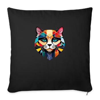 Cat, Cat Owner, Pet, Kitten, Domestic Cat - Sofa pillowcase 17,3'' x 17,3'' (45 x 45 cm) - black - Front