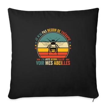 J'ai Juste Besoin D'aller Voir Mes Abeiiles - Housse de coussin décorative 45 x 45 cm - noir - Devant