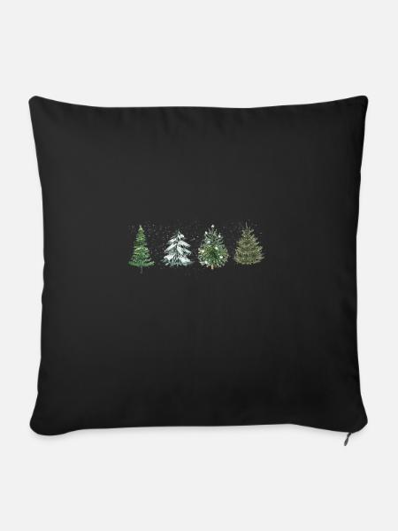 Weihnachtsbaum - Sofakissenbezug 45 x 45 cm - Schwarz