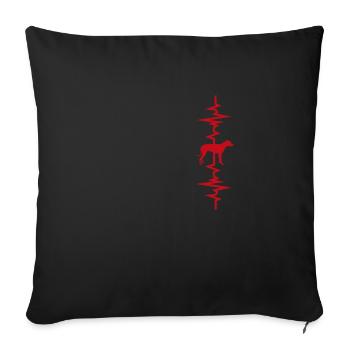 Dog heartbeat - Sofa pillowcase 17,3'' x 17,3'' (45 x 45 cm) - black - Front