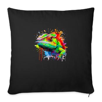 Chameleon in Colors - Sofa pillowcase 17,3'' x 17,3'' (45 x 45 cm) - black - Front